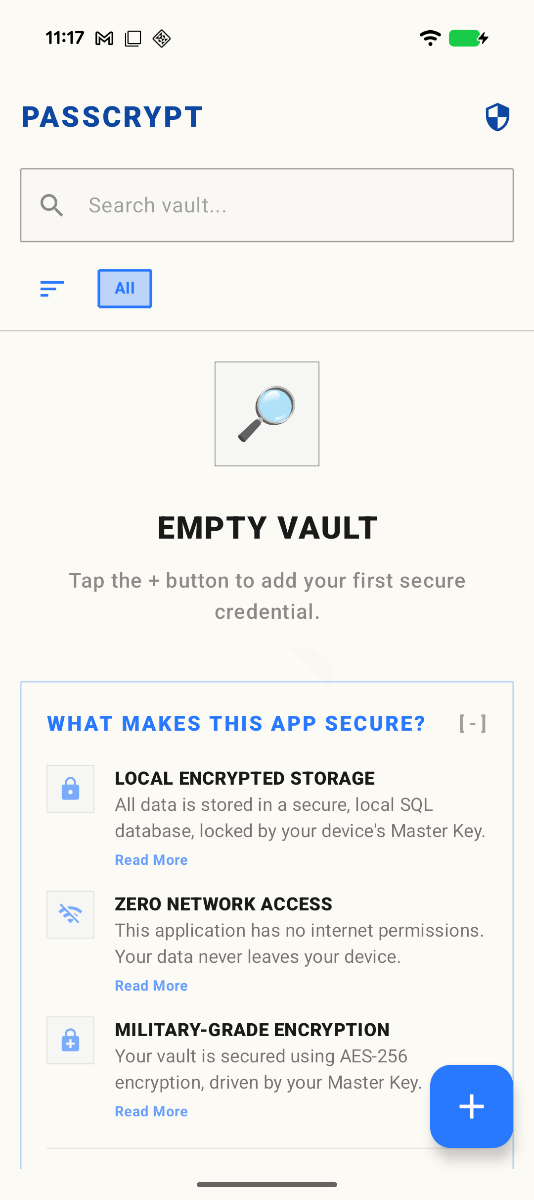 PassCrypt App Add Credential (Light)