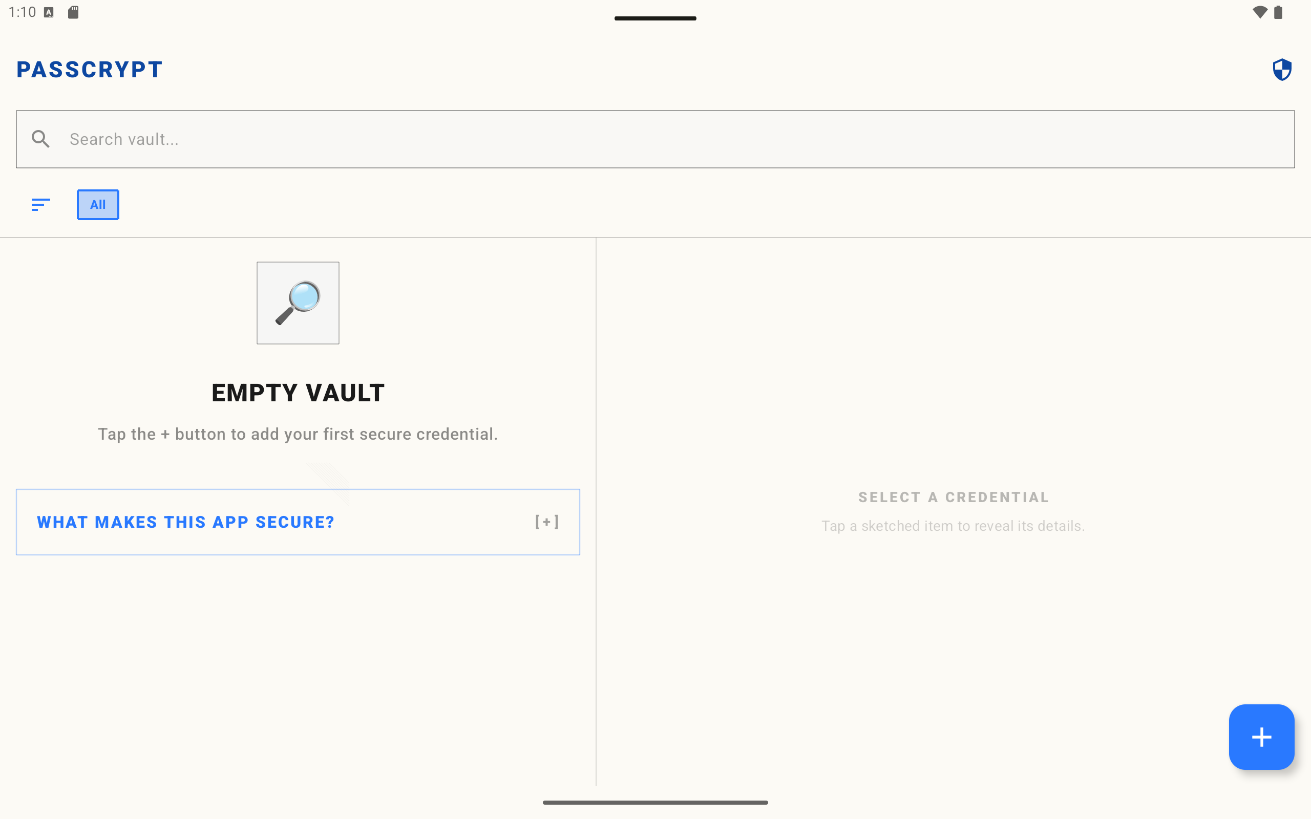 PassCrypt Tablet Home (Light)